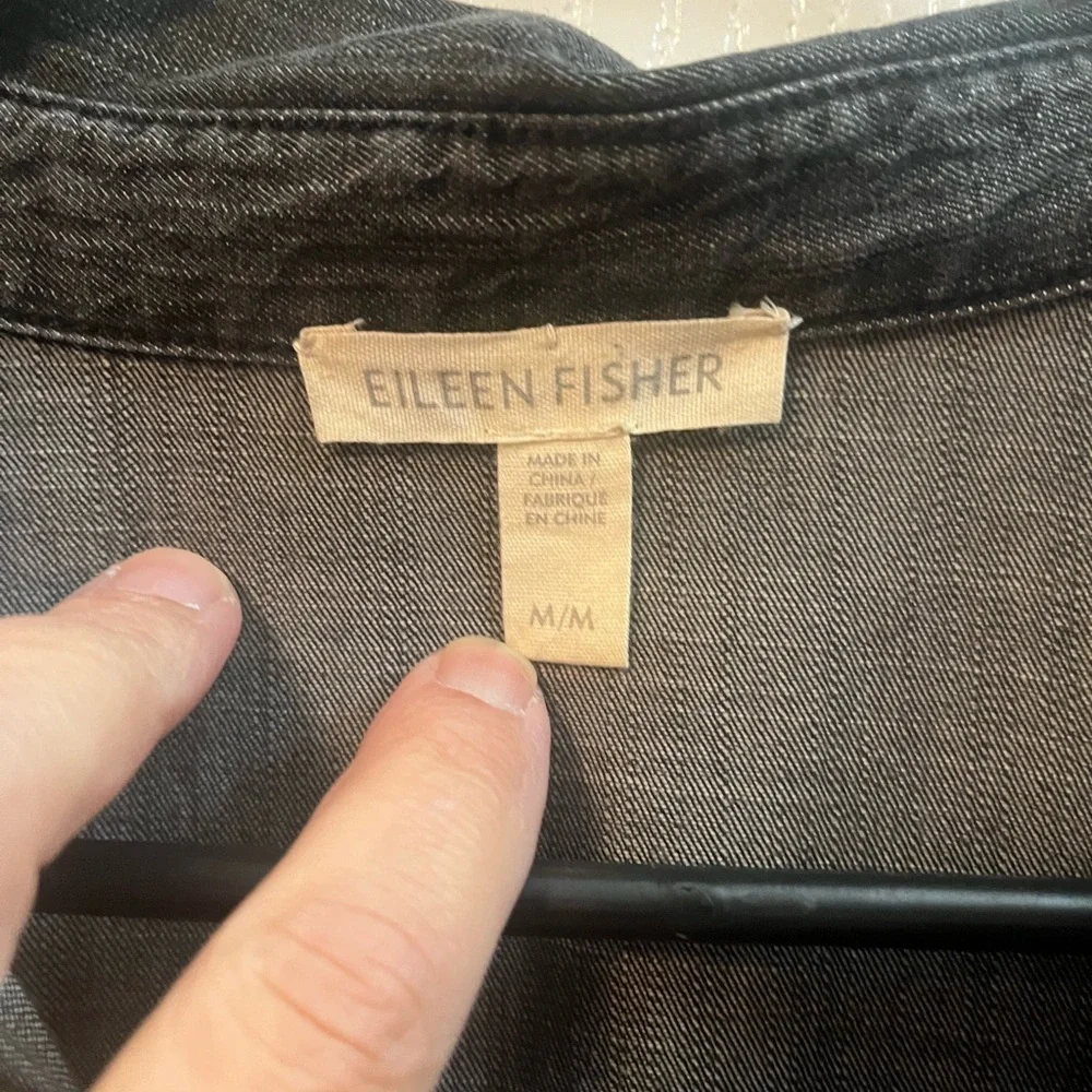 Eileen Fisher Black Tencel Cotton Dress Size Medium - Picture 2 of 6